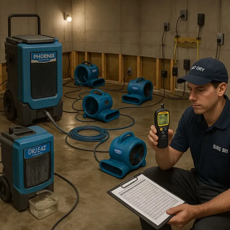 Structural Drying and Dehumidification process in Ferrisburgh, VT